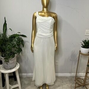 Vintage Fairy Whimsical White Evening Gown Prom dress LARGE 12